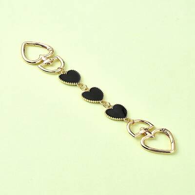 Alloy Enamel Heart Link Bag Chain