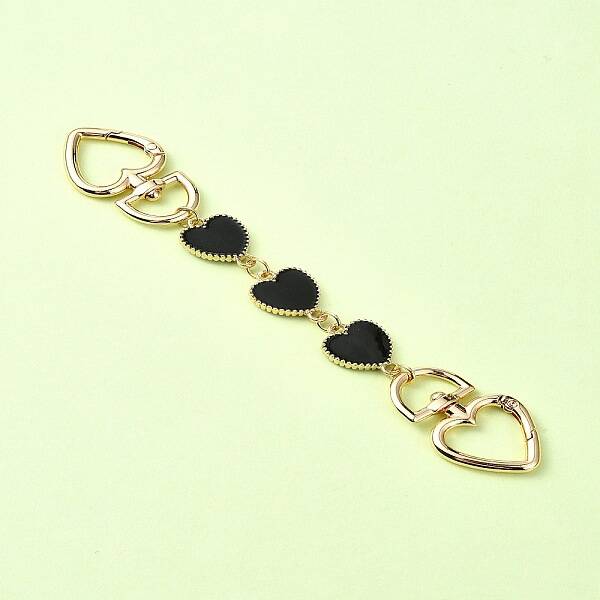 Alloy Enamel Heart Link Bag Chain
