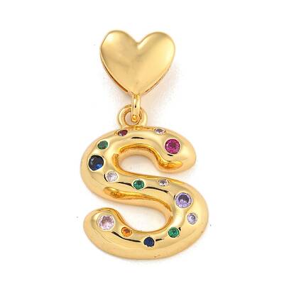 Brass Micro Pave Colorful Cubic Zirconia Pendants