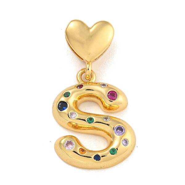 Brass Micro Pave Colorful Cubic Zirconia Pendants