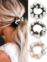 3pcs/set Faux Pearl Decorated Hair Tie, Elegant High Stretch Hair Tie for Women & Girls, Minimalist Jewelry Headwear Suitable...