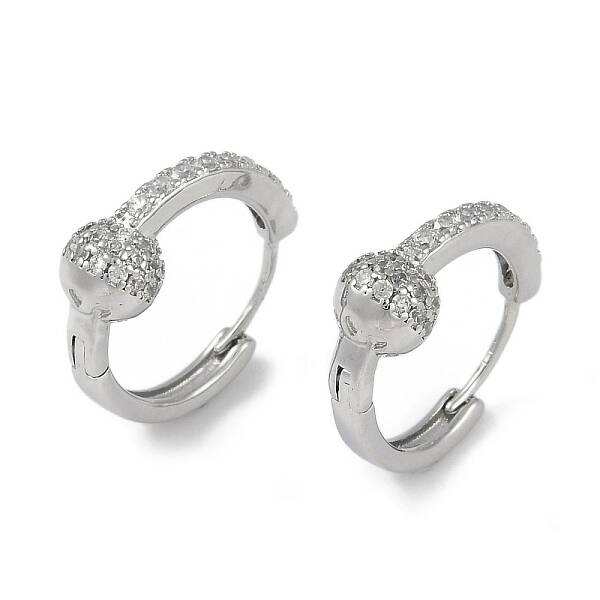 Clear Cubic Zirconia Heart Hoop Earrings