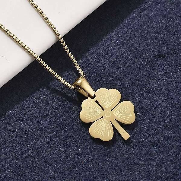 304 Stainless Steel Clover Pendant Necklaces