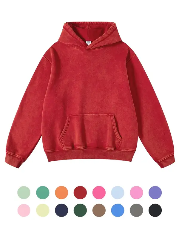 FAIABLE Oversized Human Vintage Hoodie Fade Craft Unisex Pullover with Heavyweight Cotton Sweaters, Soft Fleeced Fabric, and ...