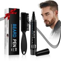 Beard Pencil Filler for Men - Male Mustache Repair Shape Beard Pen with Beard Brush, Long-lasting Waterproof Beard Filler Pen...