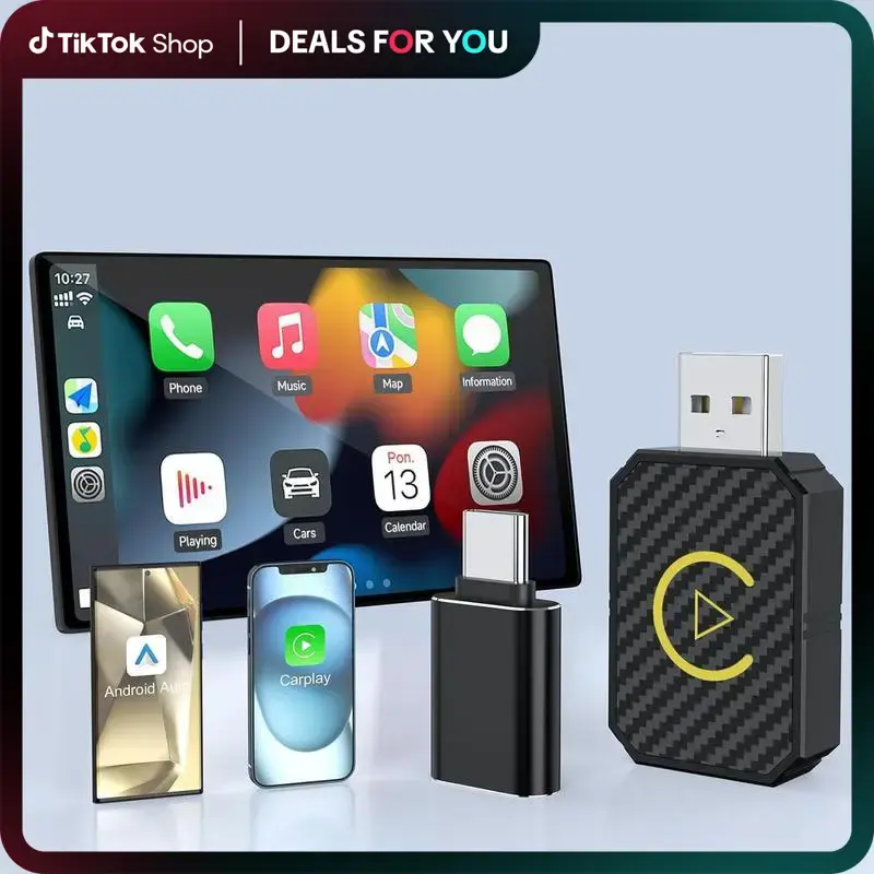 Dealsforyoudays | Mini Wireless CarPlay Adapter, Small Wireless Car Play Dongle,Converts Wired to Wireless for Factory Wired ...