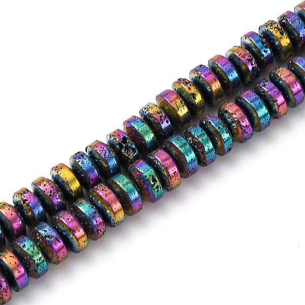 Electroplated Natural Lava Rock Beads Strands