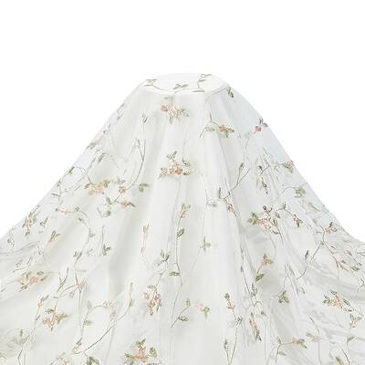 Flower Pattern Polyester Mesh Fabric