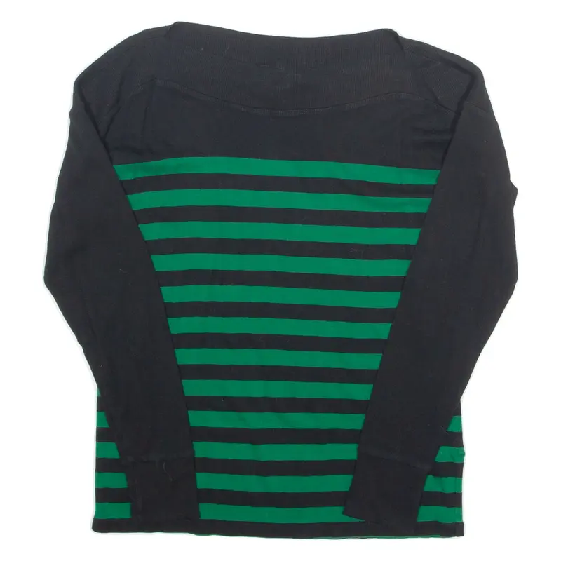 LAUREN RALPH LAUREN Womens Printed Top Green Long Sleeve Striped L