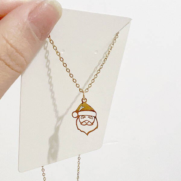 Christmas Stainless Steel Pendant Cable Chain Necklaces