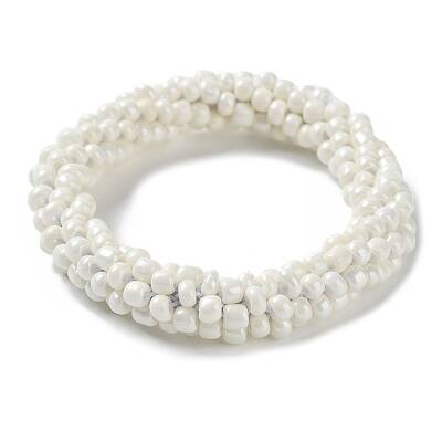 Crochet Glass Beads Braided Stretch Bracelet