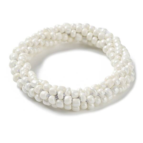 Crochet Glass Beads Braided Stretch Bracelet