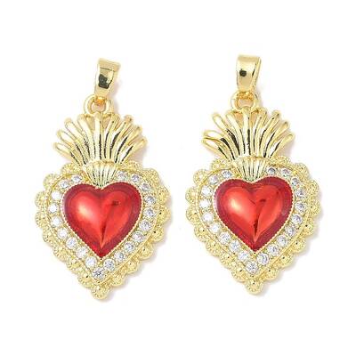 Brass Micro Pave Clear Cubic Zirconia Pendants
