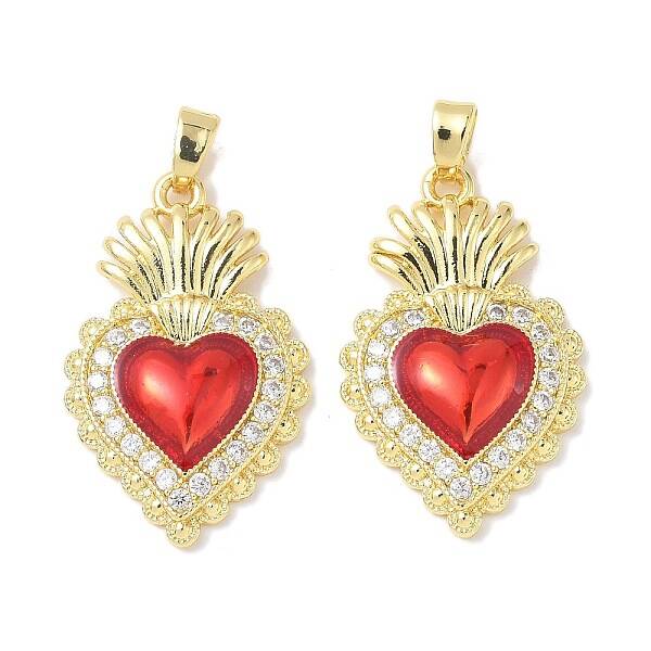 Brass Micro Pave Clear Cubic Zirconia Pendants