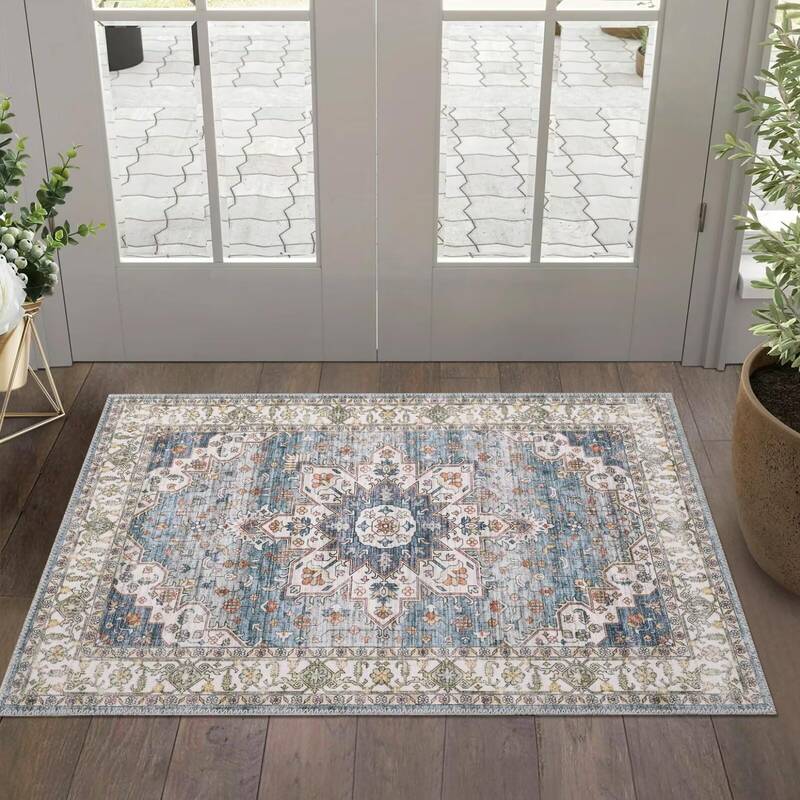 Garvee Washable Rug Area Rug 2x3 Small Rug Doormat Front Door Rugs Non Slip Door Entrance Mat Kitchen Rug Throw Floor Carpet ...