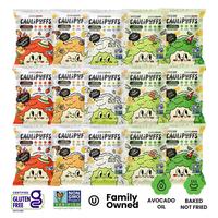 CauliPuffs 15-Pack Variety Snack-sized Bundle: 3x Vegan Salt & Pepper, 3x Vegan Chili Lime, 3x White Cheddar, 3x Habanero Ran...