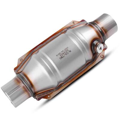 YITAMOTOR® Universal 2.25'' Inlet/Outlet Catalytic Converter with O2 Port and Heat Shield (EPA Compliant)