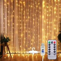 Stylish Curtain Fairy Lights, 1 Count Waterproof USB Powered Copper Wire LED Light with Remote Control LED Lights for Bedroo...