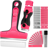 Razor  Scraper Tool, 2 count Pink Razor Scraper with 40 count Replacement , Glass Scraper for Removing Decals, Tint, Stickers...