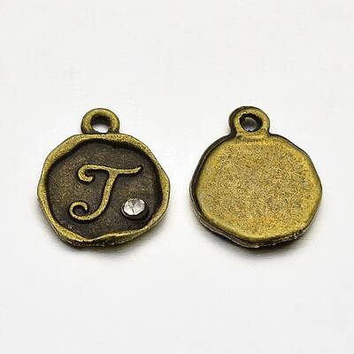 Antique Bronze Plated Alloy Rhinestone Charms
