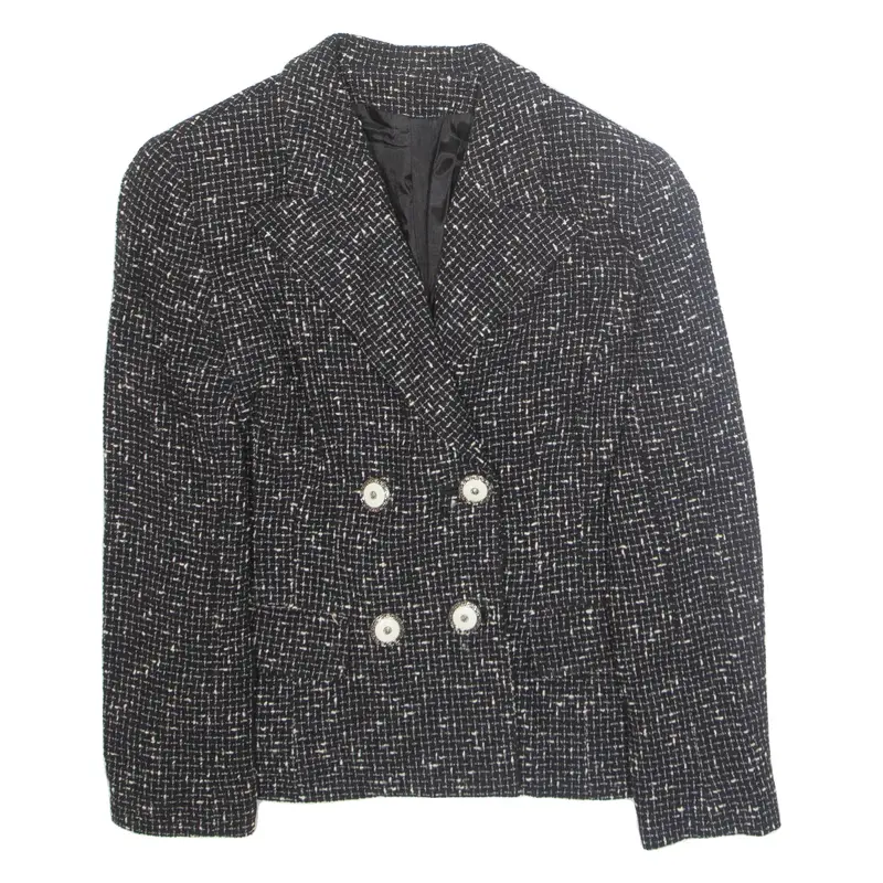 Womens Blazer Jacket Black Check M