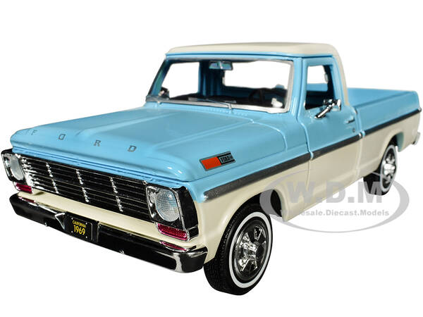 1969 Ford F-100 Pickup Truck Light Blue and Cream \