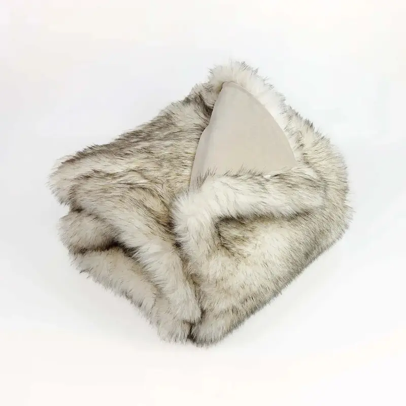 Fur Blanket - THE WILDEST DREAM Beige | Rozmiar: 118x59" (300x150cm)