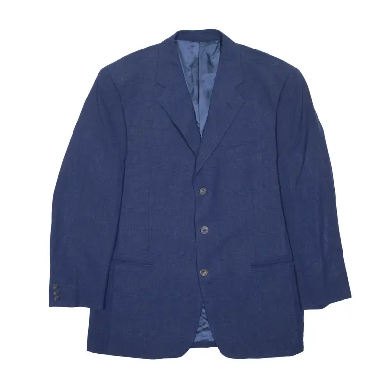 JEY COLE MAN Blazer Jacket Blue Wool Check Mens L