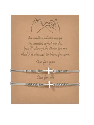 Summer Simple Plain Personalized Cross Weave Design Beaded Bracelets, Adjustable, Couple Or Friendship Bracelets Set, Fashion...
