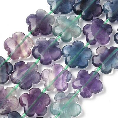 Natural Flower Rainbow Fluorite Beads Strands
