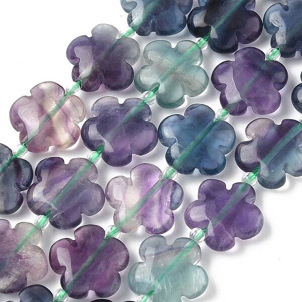 Natural Flower Rainbow Fluorite Beads Strands