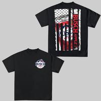 Busch Light Apple US Flag T-Shirt US Fresh Beer Summer 4th of July Drinking 2-Sided Graphic Tees Summer Outfit Menswear Women...