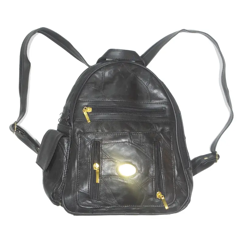 EURO LEDER STAR Womens Backpack Bag Black