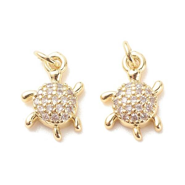 Brass Micro Pave Clear Cubic Zirconia Pendants