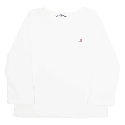 TOMMY HILFIGER Womens T-Shirt White 3/4 Sleeve S