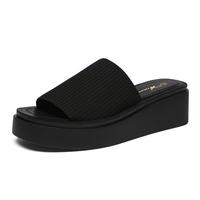 Athlefit Women's Slip On Platform Sandals Comfortable Open Toe Flatform Chunky Sandals Walking Shoes Girl Footwear Summer