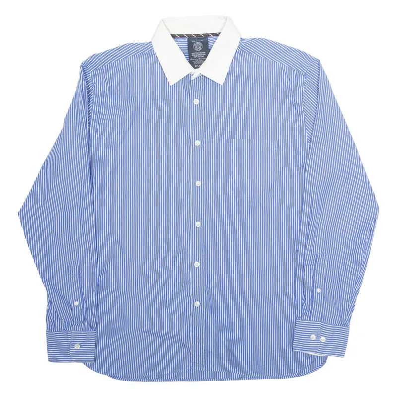 GANT Mens Shirt Blue Pinstripe Long Sleeve XL