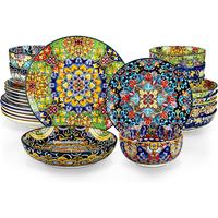 vancasso 12/18/24 Pieces Dinnerware Sets, Plates and Bowls Set, Porcelain Dishes Set for 4/6, Microwave and Dishwasher Safe, ...