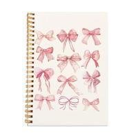 Bow Pattern Notebook, 1 Count Pink Bow Journal Notebook, Aesthetic Notebook Journal for Women, Cute Notebook, Easter Gifts, O...