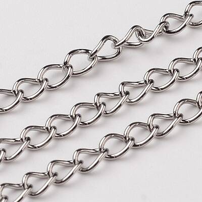 Tarnish Resistant 304 Stainless Steel Curb Chains Twisted Chains