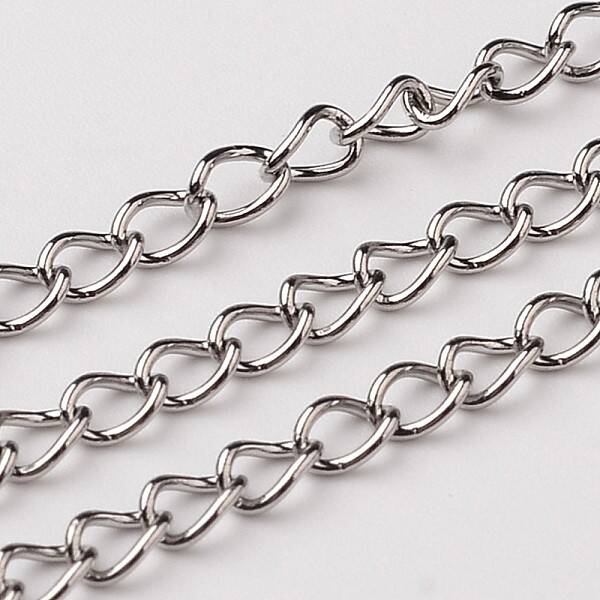 Tarnish Resistant 304 Stainless Steel Curb Chains Twisted Chains