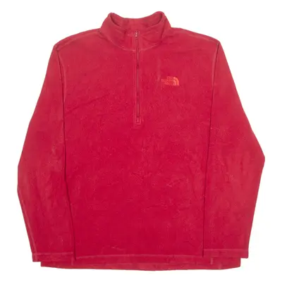 THE NORTH FACE Mens Fleece Red 1/4 Zip Tight Knit XL