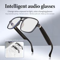 Smart Bluetooth Glasses – Open-Ear Stereo Sound & Polarized Photochromic Lenses – Blue Light Filter, Smart Camera Control...