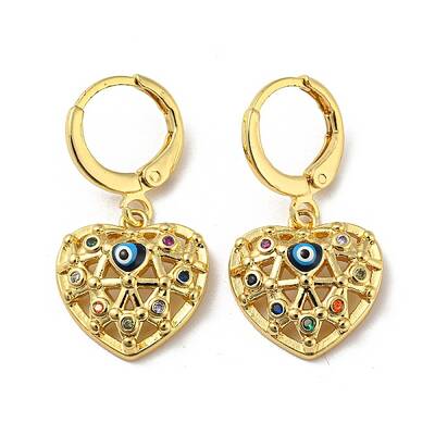 Real 18K Gold Plated Brass Dangle Leverback Earrings