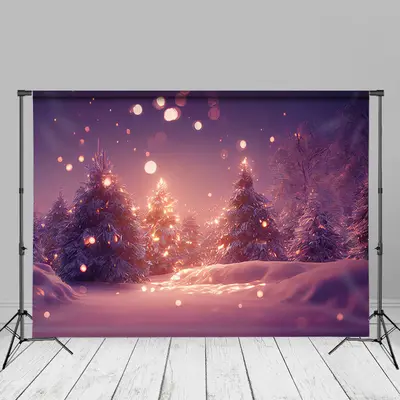Winter Shining Spark Bokeh Trees Christmas Backdrop - Aperturee
