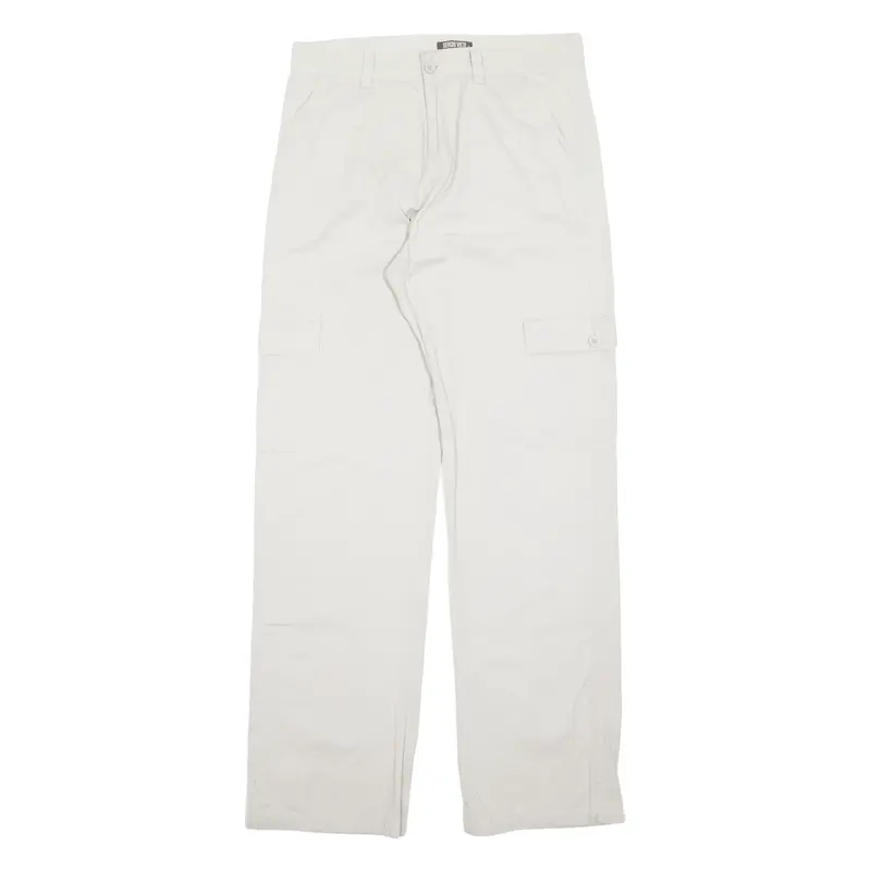SERGIO VITTI Cargo Womens Trousers Cream Relaxed Straight W32 L33