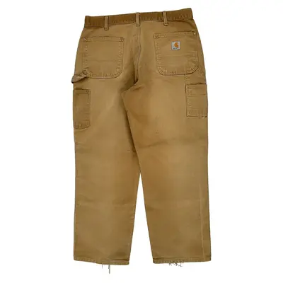 Carhartt Double Knee Carpenter Trousers - 35? Waist Brown Cotton
