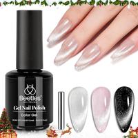 Beetles Cat Eye Gel Nail Polish 15ml Gel Polish Soak Off UV LED Nail Lamp 1 Color Silver Shimmer Velvet Gel Nail Polish Nail ...