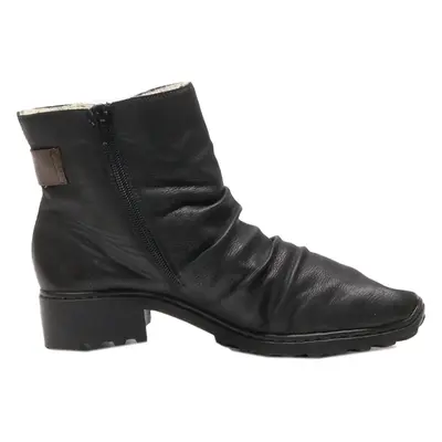 RIEKER Ankle Boots Black Leather Womens UK 6