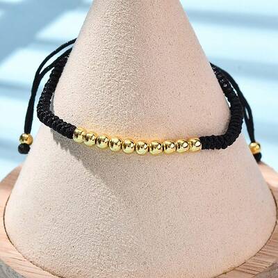 Polyester Cord Braided Bead Bracelets for Women